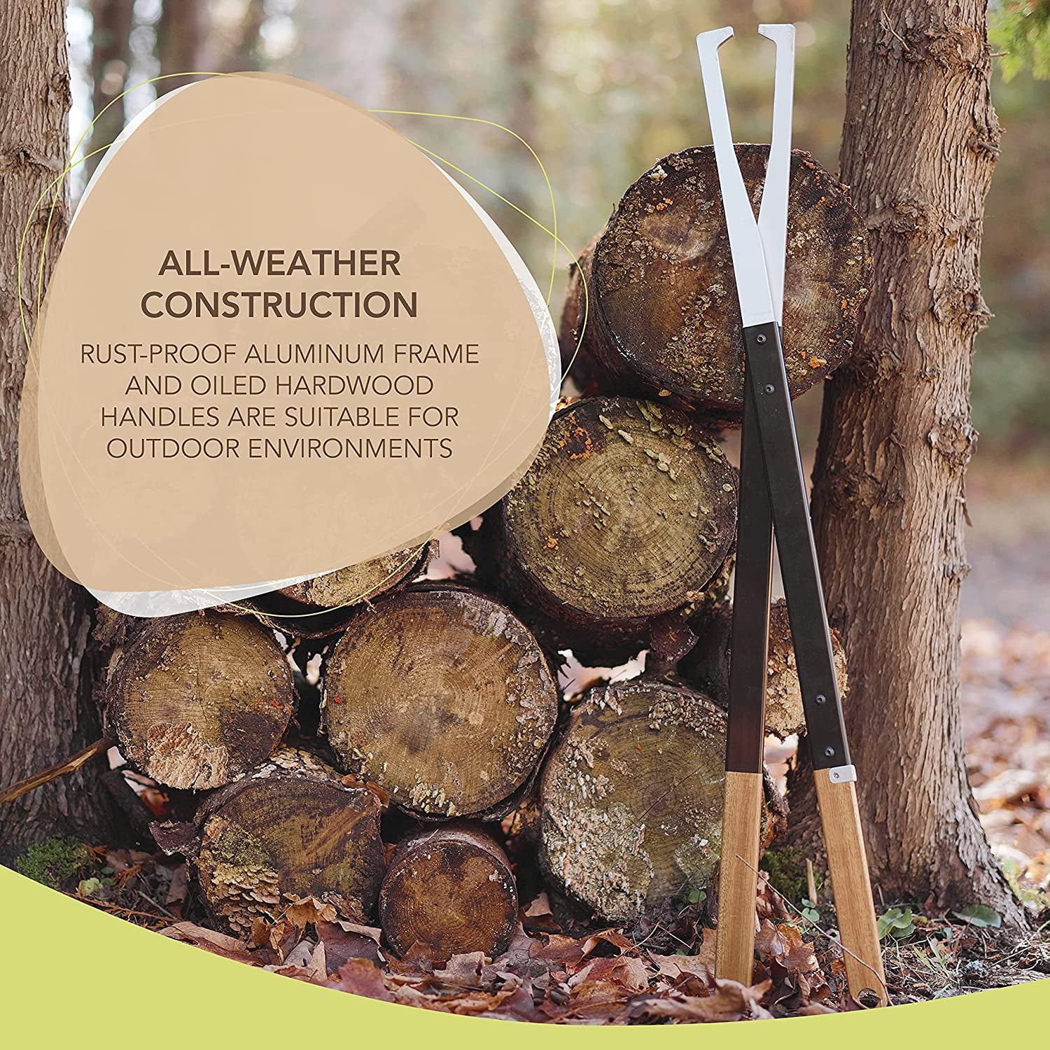 Danhaei Fire Tong Log Grabber Extra Long Firewood Claw Tongs for