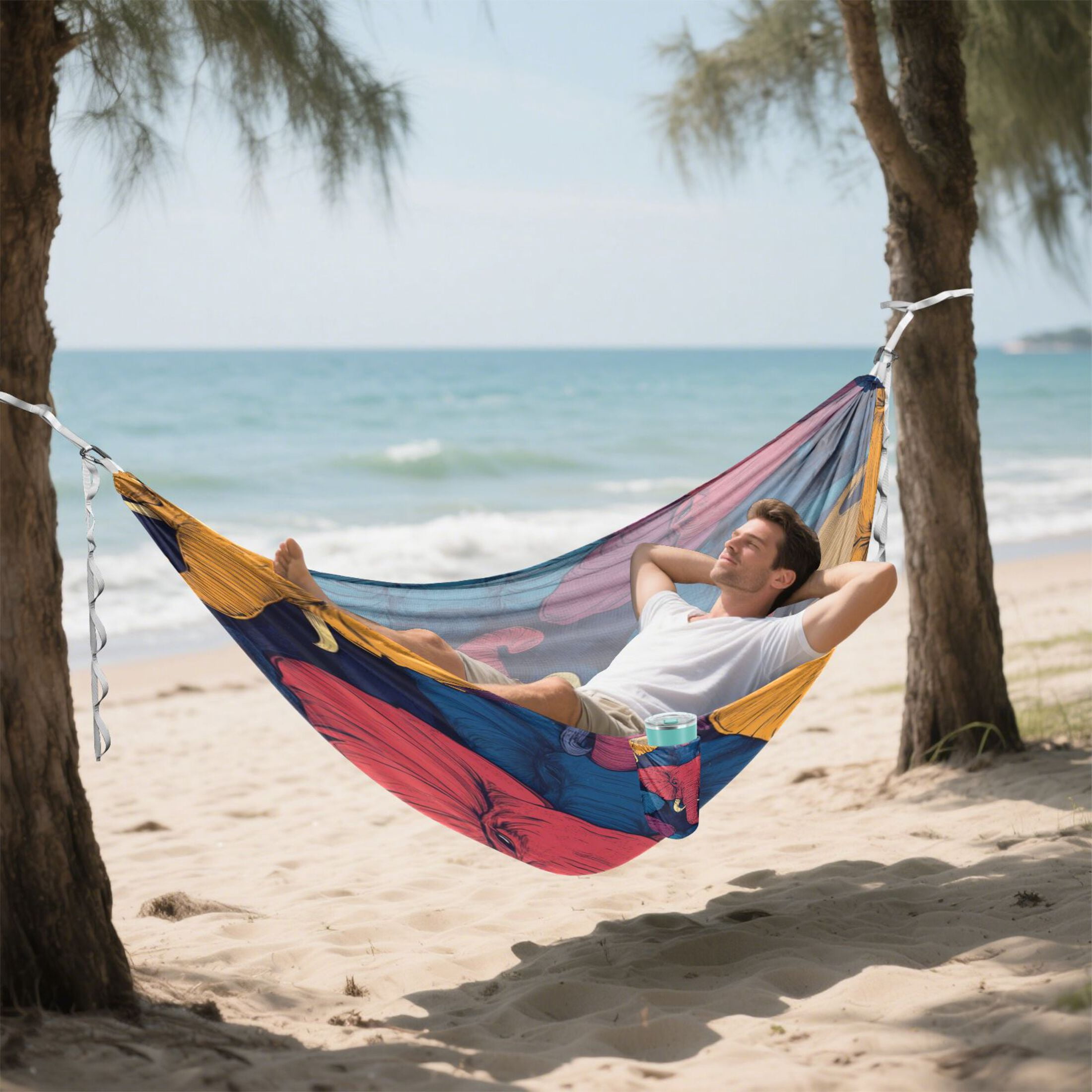 Hammock Camping Hammock Nylon Portable Hammock Travel Camping Hammock Colorful Beautiful Elephant