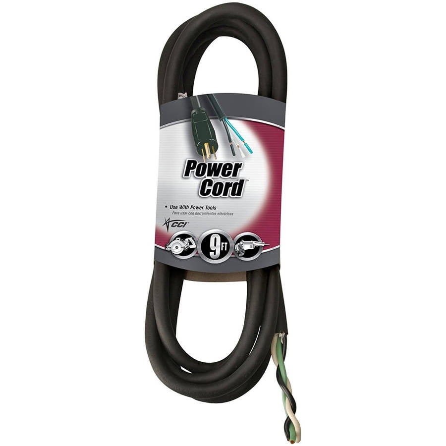 Coleman Cable 09858 14/3 SJEO Power Tool Replacement Cord, 9Foot