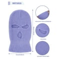 thumbnail image 3 of 3 Holes Ski Mask Full Face Cover Outdoor Balaclava Winter Knitted Neck Gaiter for Halloween Sports Cycling, 3 of 5
