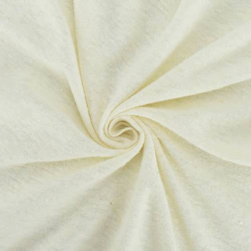 Natural Ivory Cotton/Linen Slub Jersey Knit, Fabric By the Yard