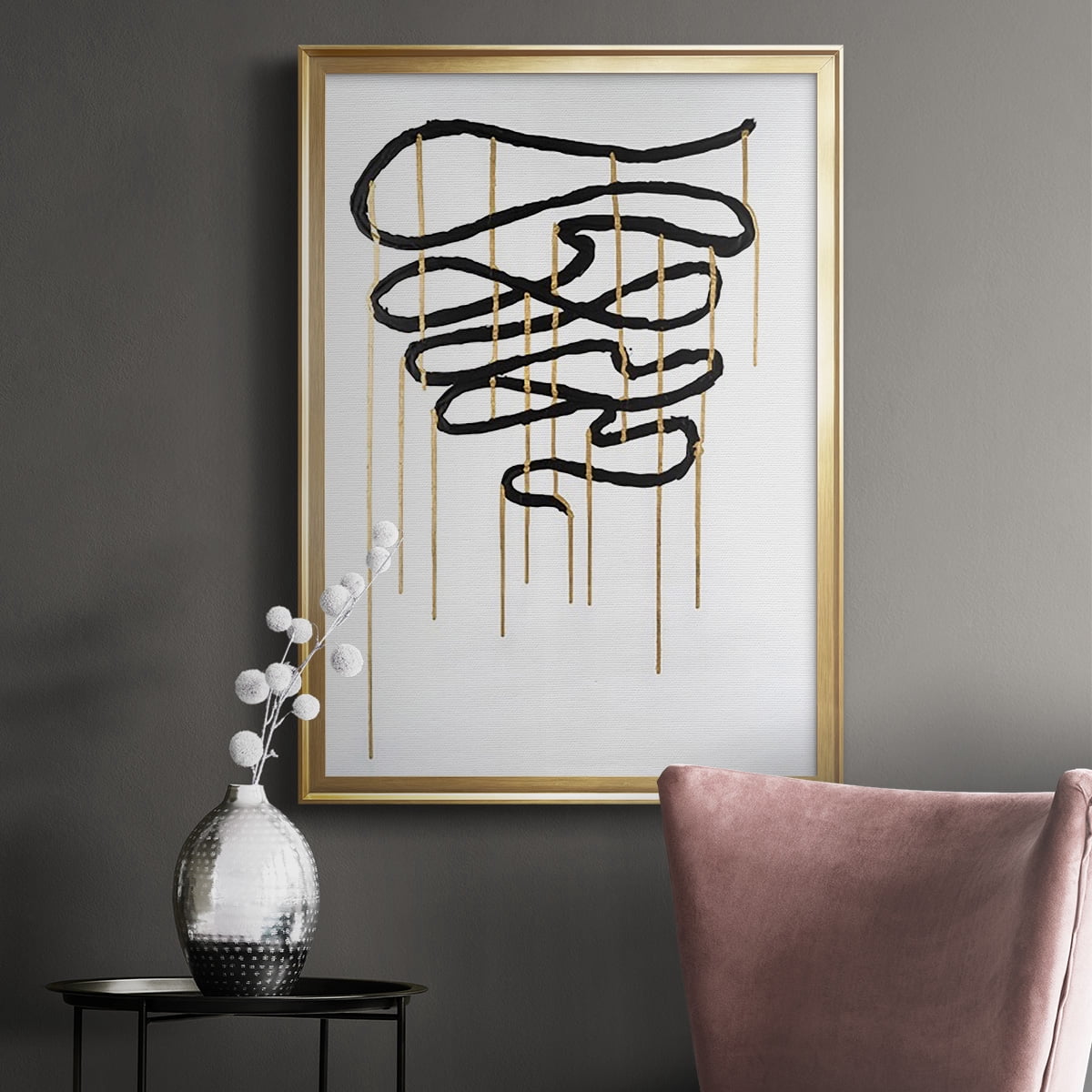 Weeping Ribbon I Premium Framed Print, in Gold, Black, or Silver - Ready to Hang