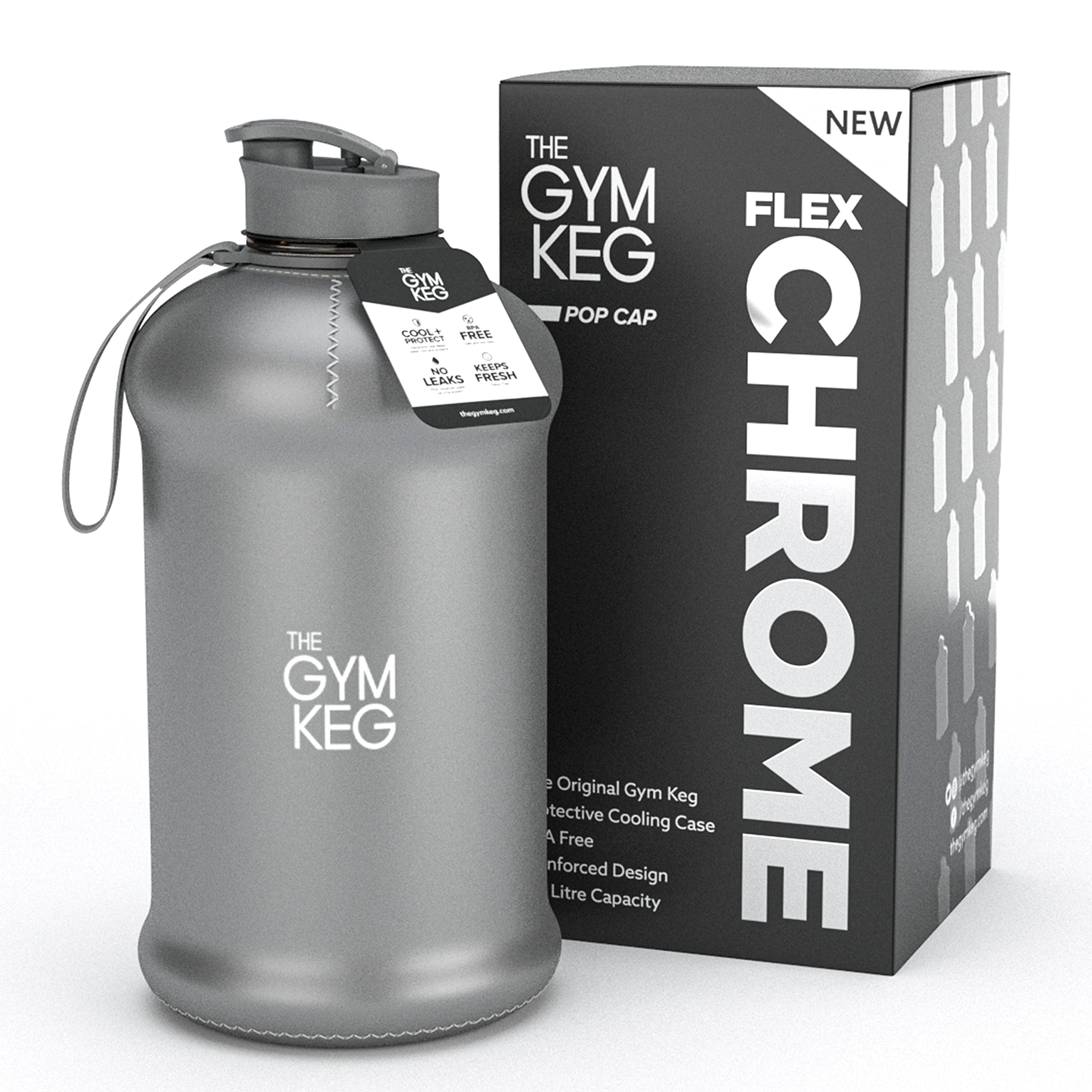 The Gym Keg 64oz Stainless Steel Sports Water Bottle - Double-Wall  Insulated Iron Flask - Leak-Proof Metal Sport Jug - 24 Hours Cold, 12 Hours  Hot 
