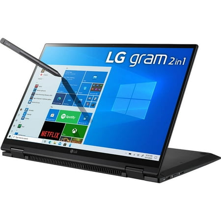 LG - gram 2-in-1 14” WUXGA Laptop – Intel Evo Platform Core i7 – 16GB RAM – 1TB NVMe Solid State Drive - Black