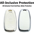 thumbnail image 3 of Key Fob Cover Compatible with Chevy Camaro Cruze Equinox Malibu Traverse Blazer Volt Bolt Sonic Trax Keychain Case Holder Protector,White-single Set, 3 of 6