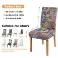 thumbnail image 6 of Chair Covers for Dining Room Set of 4, Stretch Washable Polyester Kitchen Slipcovers Featuring Artistic, Rustic, Boho Chic, Nordic Style, Vintage Patterns with Removable Protector, 6 of 7