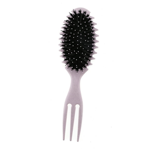 1 Pc Women Durable Three Forks Airbag Hair Comb for Curly Straight Hair Purple Wheat Straw Nylon
