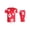 RED, variant on MEN'S CASUAL 2-PIECE DESIGNER PUFF PRINTED LIGHTWEIGHT SOFT SHORT SET