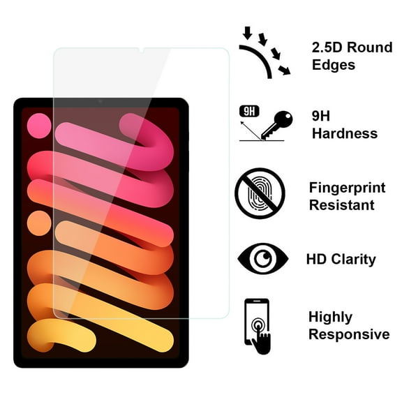 For Apple iPad Mini 6th Gen 8.3 inch (2021) Tablet Tempered Glass Screen Protector HD Clear, Case Friendly, AB Glue, 0.33mm Thick Cover ,Xpm Screen Protector [ Clear ]