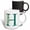 Multicolor, variant on 3drose, Elegant Green Monogram Initial H with Eucalyptus Leaves, 11oz Mug