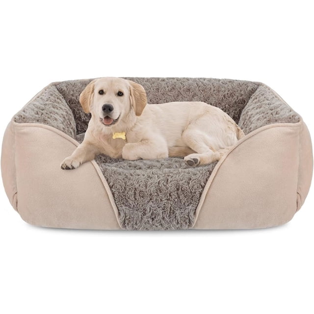 Cama para perros INVENHO, rectangular, lavable, ortopédica L (76 x 61 x 23) cm