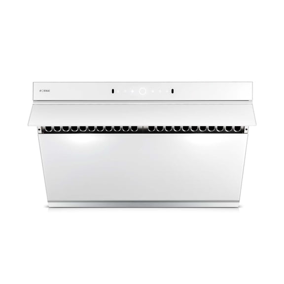 FOTILE inclined  Vent Series 30" 1000 CFM Under Cabinet or Wall Mount Range Hood with 2 LED Lights, Motion and Touch Activation in White Tempered Glass