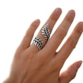 thumbnail image 2 of Exquisito regalo de joyería, 2 piezas de anillos de hojas de rama de olivo de plata con forma de rama de olivo, anillo abierto ajustable, el mejor en su clase, 2 of 9