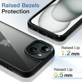 thumbnail image 5 of JETech Case for iPhone 15 6.1-Inch, Shockproof Phone Bumper Cover, Solid Color Matte TPU Frame, Anti-Scratch Clear Back (Black), 5 of 6
