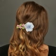 thumbnail image 2 of Unique Bargains 2 Pcs Hair Clip Grace Pastoral Style Mesh Flowers Duckbill Clip Blue, 2 of 5