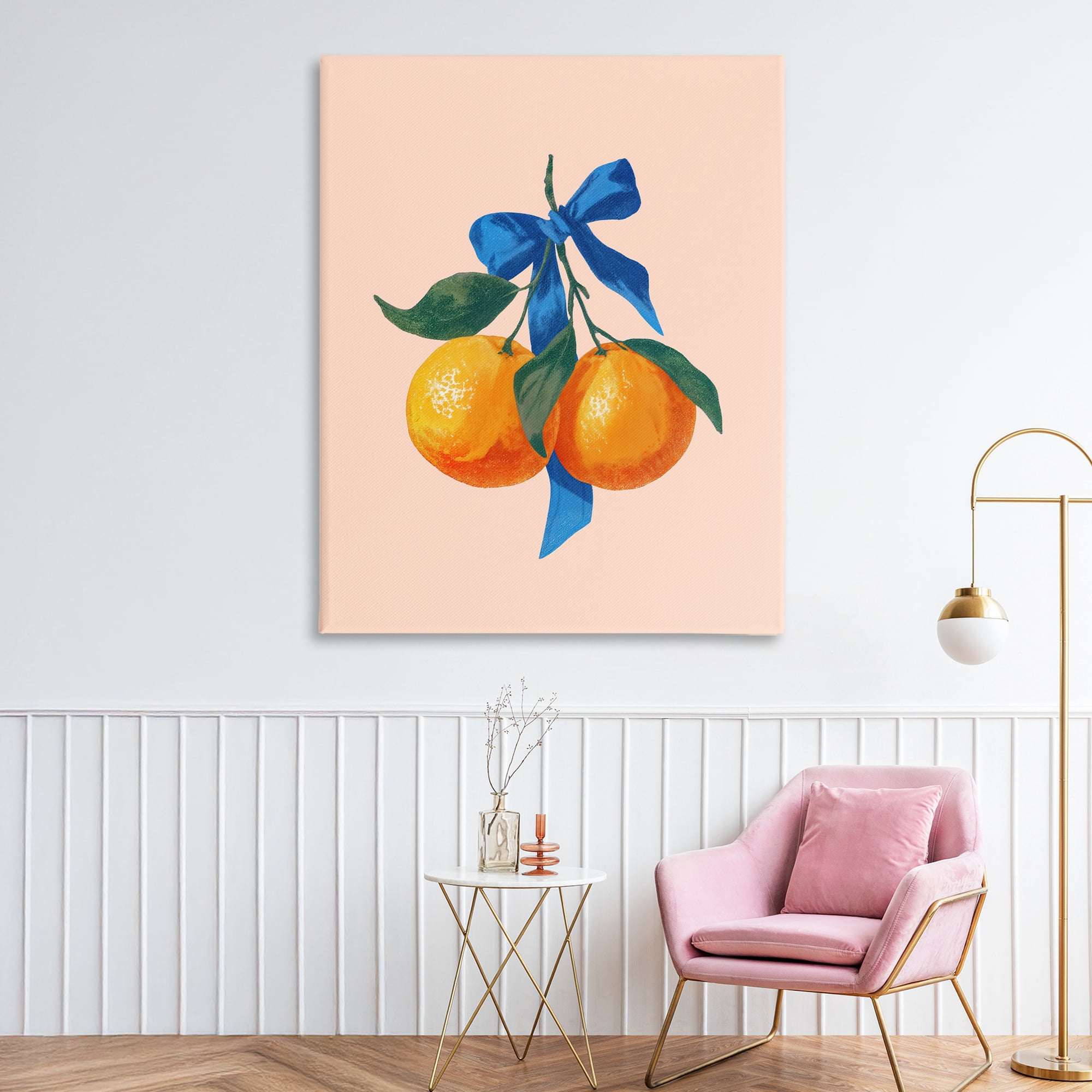 Stupell Industries Two Oranges with Blue Bow Canvas Wall Art, design by Imagine It Images