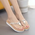 thumbnail image 2 of AXXD Women Beige Sandals Summer Flat Flip-flops Open Toe Breathable Comfortable Shoes Roman boho sandals, 2 of 5