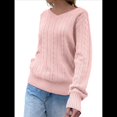 thumbnail image 2 of Suéteres Clásicos de Punto Cable para Mujer, Suaves, Informales, de Negocios y A , para Otoño. Rosa M, 2 of 8