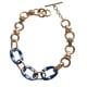 thumbnail image 1 of Pulsera dorada CYRA moda mujer de eslabones azules, 1 of 3
