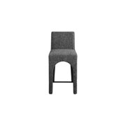 Meridian Furniture Gramercy Black Linen Textured Fabric Stool