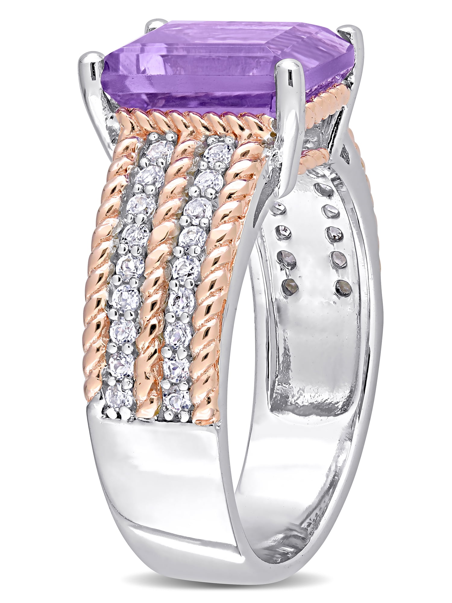 Everly Women's Amethyst and Topaz Sterling Silver Ring