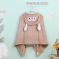 thumbnail image 2 of Swuxness Toddler Sleeveless Hooded Robes, Casual Robes, Kids Print Absorbent Wearable Cozy Post Swim Cover Up and Changing Bathrobe Coffee, 7-10 Years, 2 of 4
