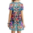 thumbnail image 3 of Puntoco Vestido De Manga Corta Para Mujer Vestido De Cuello Redondo Con Estampado Floral Vestido De Cuello Redondo De Manga Corta Color M,Regalos Para Mujer Joven, 3 of 5