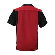 Mens Retro Charlie Sheen Two Tone Guayabera Bowling Shirt