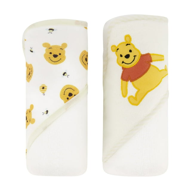 Toallas con capucha Disney Cudlie Baby Winnie The Pooh, paquete de 2