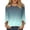 52# Light Blue, variant on 3/4 Length Sleeve Womens Tops Bell Sleeve Baseball Shirt Flared Gradient Summer Casual T-Shirts Tees Blouses Light Blue S