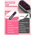 thumbnail image 2 of Portable Heated Hair Straightening Brush, Cordless, 200 Million Anion, LCD Display, for Travel, 2 of 5