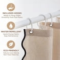 thumbnail image 2 of Unique Bargains Boho Wavy Trim Shower Curtain Sets with 12 Hooks Beige 72"W x 72"L, 2 of 7