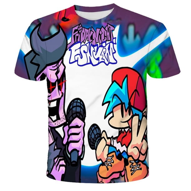 Camisetas Funkin de Fridany Night para niños y niñas, ropa de verano para niños, camisetas de manga corta, ropa de 1 a 14 años, disfraces para niños 7T Gao Jinjia LED