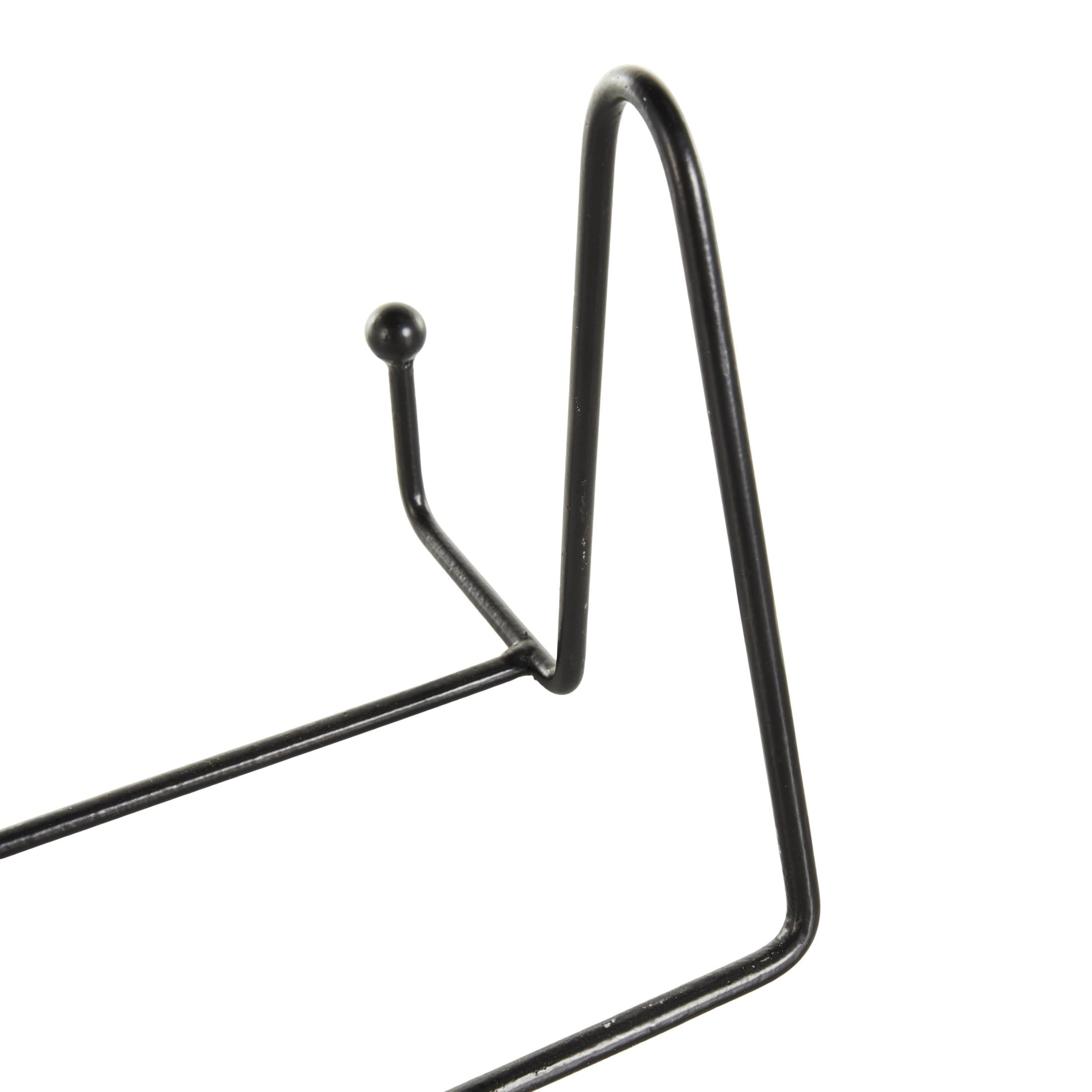 DecMode 10", 8", 6"H Black Metal Wide Tabletop Triangle Easel with Ball Accents, 3-Pieces