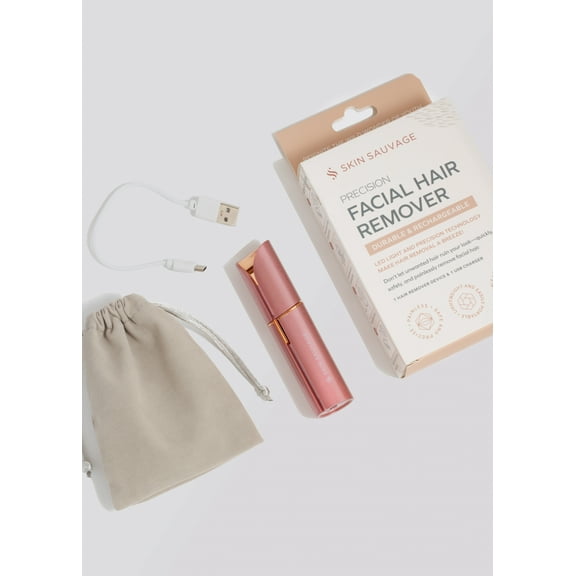 Skin Sauvage Precision Facial Hair Remover, Pain Free & Easy to Use - Reusable & Portable