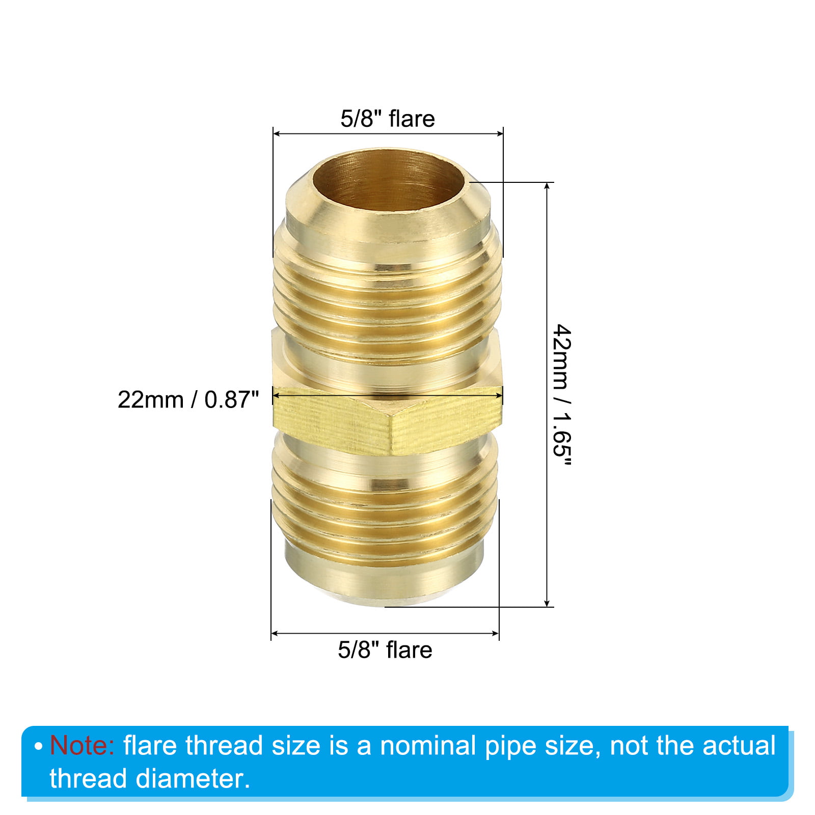 Anderson Metal 754042-10 Pipe Union 5/8 Inch Flare Brass 650 PSI Pressure: Brass  Flare Unions (719852938729-1)
