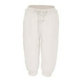 thumbnail image 4 of JLFKNG Womens Pants Solid Color Loose Fit Patchwork Mid Waist Mid Calf Length Casual Jogger Pants Comfort Womens Clothes, 4 of 5