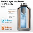 thumbnail image 3 of Biwat 2L Insulated Water Bottle 64 oz Multiple Insulation Vacuum Sealed Portable Sports Half Gallon Metal Water Jug for Outdoor Adventure, Gym, and Daily Use Leak Proof & Non-BPA 2 Liter, 3 of 4