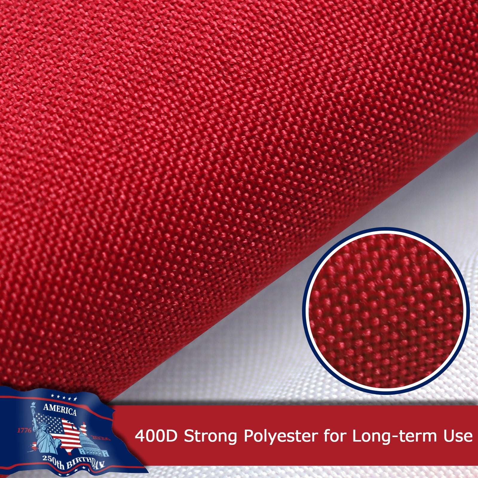250 Anniversary USA Flag 1776-2026, 250 Year American Anniversary Commemorative Flag, 400D Heavy Duty Double-Sided Patriotic Banner for Indoor Outdoor, 4 Rows Stitched Hem 2 Brass Grommets