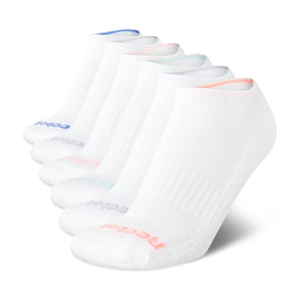 Calcetines deportivos acolchados de corte bajo Reebok para mujer, paquete de 6