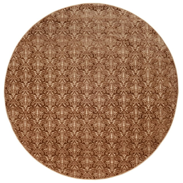 Tapis Evolution damassé 8 pi rond, marron