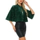 thumbnail image 4 of Chaquetas de lentejuelas INSPIRE CHIC para mujeres, capa de terciopelo, boleros brillantes M Verde Oscuro, 4 of 6