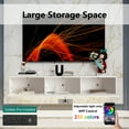 thumbnail image 5 of HIUU White Floating TV Stand Wall Mounted,Floating Entertainment Center with Fluted Doors,Mesa Flotante Para TV 69 inch,Media Console Table for Living Room,Bedroom, 5 of 6