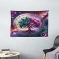thumbnail image 3 of Ambesonne Purple Tapestry Wall Hanging, Galaxy Tree of Life Universe, 60"x40", Teal Plum and Lavender, 3 of 4