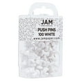 thumbnail image 2 of JAM Paper Colorful Push Pins, White Push Pins, 1in, 100/Pack, 2 of 6
