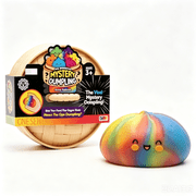 Crazy Fun RMS Mystery Rainbow Dumpling Squishy with Steamer Box, Surprise Mystery Dumpling Neon Edition Bao Bun Dumpling Squeeze, New Glitter Dumpling Squishies