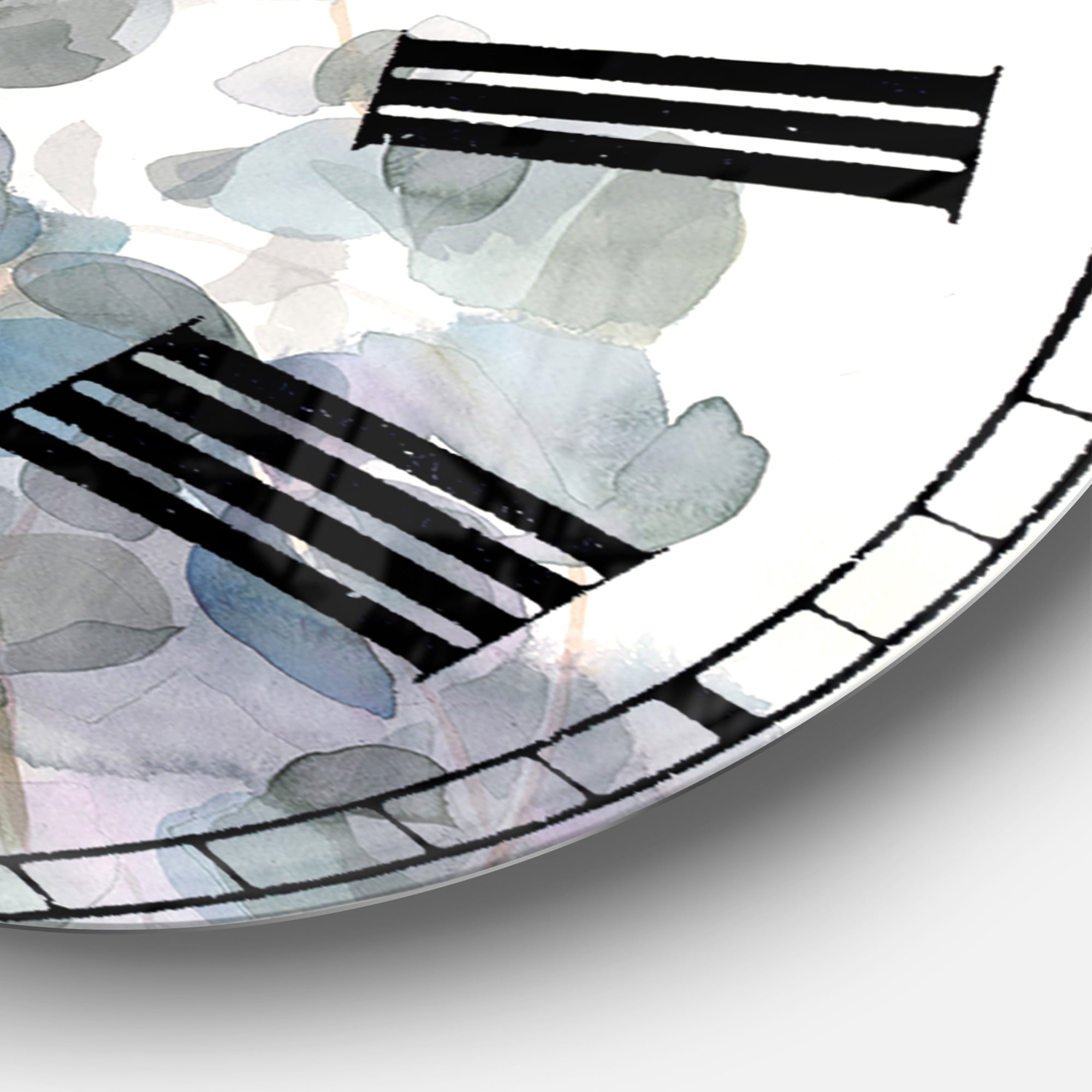 Designart 'Grey Watercolor Flower II' Traditional wall clock