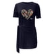 thumbnail image 4 of Mini vestido irregular con cinturón y lazo estampado con cuello redondo y manga corta para mujer Fridja nalpqowj4575, 4 of 6