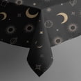 thumbnail image 5 of Black Gold Sun Moon Star Planet Pattern Square Tablecloth,Waterproof Square Table Cover,Wipeable Spillproof Washable Table Cover for Home Kitchen Party Decor 42"X42"(107x107cm), 5 of 6