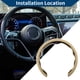 thumbnail image 3 of Funda para volante de cuero artificial PU ABS Protector de volante de automóvil 14.96" Beige 1 Pc, 3 of 6